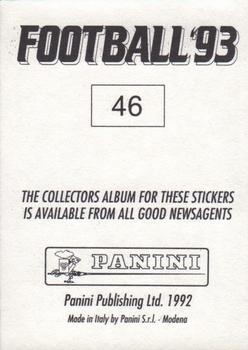 1992-93 Panini Football '93 (England) #46 Dennis Wise Back