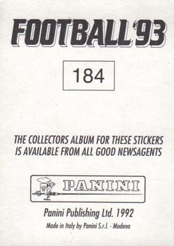1992-93 Panini Football '93 (England) #184 Ian Marshall Back