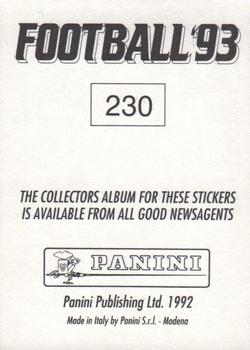 1992-93 Panini Football '93 (England) #230 Jason Dodd Back