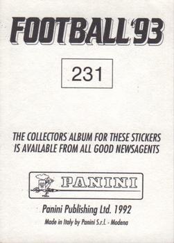 1992-93 Panini Football '93 (England) #231 Francis Benali Back