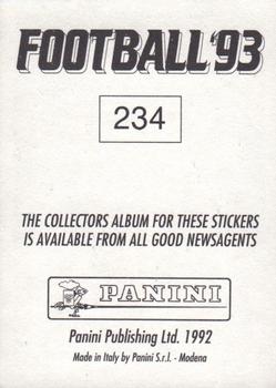 1992-93 Panini Football '93 (England) #234 Steve Wood Back