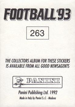 1992-93 Panini Football '93 (England) #263 John Fashanu Back