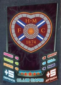 2012-13 Topps Match Attax Scottish Premier League #73 Heart of Midlothian Club Badge Front