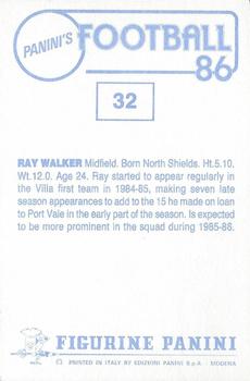 1985-86 Panini Football 86 (UK) #32 Ray Walker Back