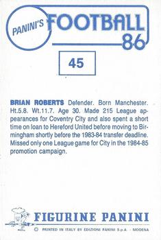 1985-86 Panini Football 86 (UK) #45 Brian Roberts Back
