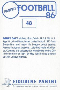 1985-86 Panini Football 86 (UK) #48 Gerry Daly Back