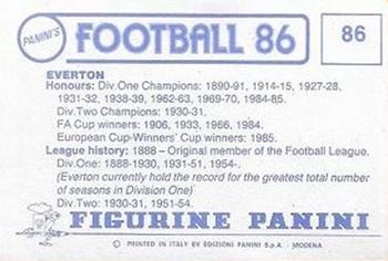 1985-86 Panini Football 86 (UK) #86 Team Group Back