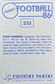 1985-86 Panini Football 86 (UK) #233 Steve Hardwick Back