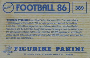1985-86 Panini Football 86 (UK) #389 Wembley Stadium Back