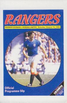 1985-86 Panini Football 86 (UK) #573 Rangers Programme Front