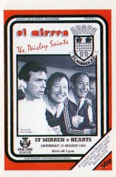 1985-86 Panini Football 86 (UK) #574 St. Mirren Programme Front