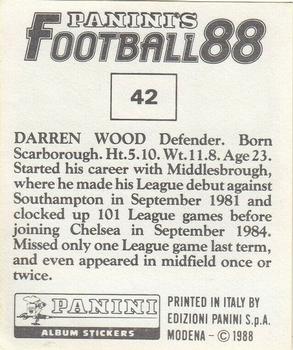 1987-88 Panini Football 88 (UK) #42 Darren Wood Back