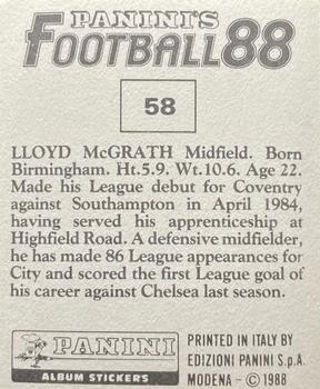 1987-88 Panini Football 88 (UK) #58 Lloyd McGrath Back