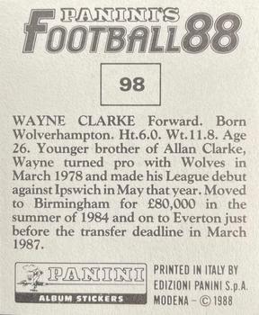 1987-88 Panini Football 88 (UK) #98 Wayne Clarke Back