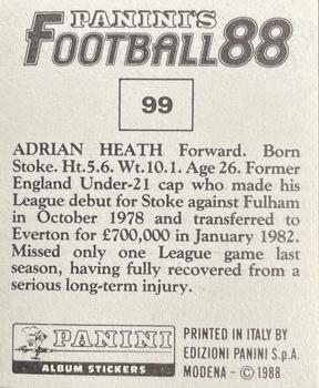 1987-88 Panini Football 88 (UK) #99 Adrian Heath Back