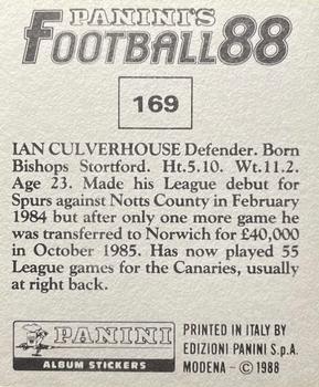1987-88 Panini Football 88 (UK) #169 Ian Culverhouse Back