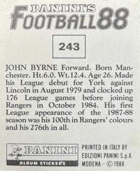 1987-88 Panini Football 88 (UK) #243 John Byrne Back