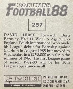 1987-88 Panini Football 88 (UK) #257 David Hirst Back