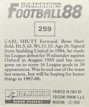 1987-88 Panini Football 88 (UK) #259 Carl Shutt Back