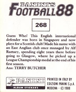 1987-88 Panini Football 88 (UK) #268 Terry Butcher Back