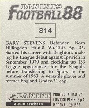 1987-88 Panini Football 88 (UK) #314 Gary Stevens Back