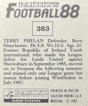 1987-88 Panini Football 88 (UK) #363 Terry Phelan Back