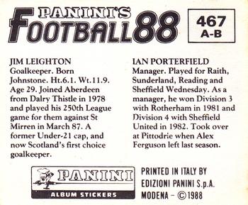1987-88 Panini Football 88 (UK) #467 Ian Porterfield / Jim Leighton Back