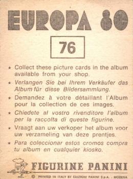 1980 Panini UEFA Europa Stickers #76 Dick Schoenaker Back
