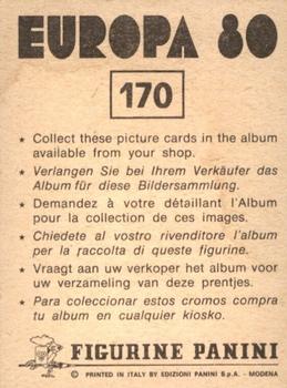 1980 Panini UEFA Europa 80 Stickers #170 Wilfred Van Moer Back