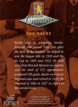 1999 Futera Platinum Aston Villa Greatest #NNO Joe Bache Back