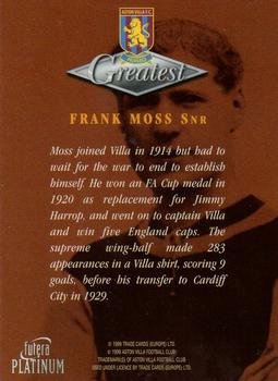 1999 Futera Platinum Aston Villa Greatest #NNO Frank Moss Snr Back