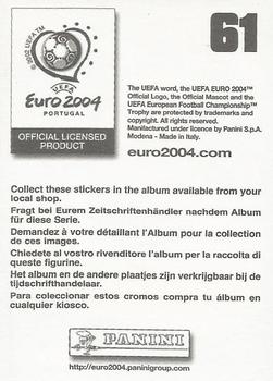 2004 Panini UEFA Euro 2004 Stickers #61 Dmitri Alenichev Back