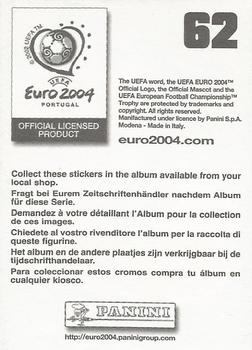2004 Panini UEFA Euro 2004 Stickers #62 Alexander Mostovoi Back
