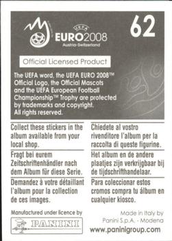 2008 Panini UEFA Euro 2008 Stickers #62 Valon Behrami Back