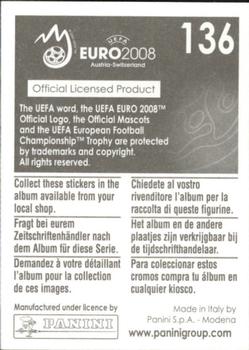 2008 Panini UEFA Euro 2008 Stickers #136 Ibrahim Uzulmez Back