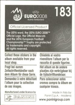 2008 Panini UEFA Euro 2008 Stickers #183 Josip Simunic Back