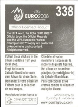 2008 Panini UEFA Euro 2008 Stickers #338 Gregory Coupet Back