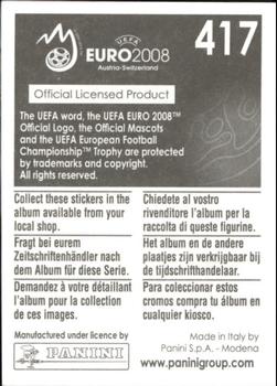 2008 Panini UEFA Euro 2008 Stickers #417 Carles Puyol Back