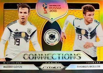 2018 Panini Prizm FIFA World Cup - Connections Prizms Gold #C-8 Mario Gotze / Thomas Muller Front