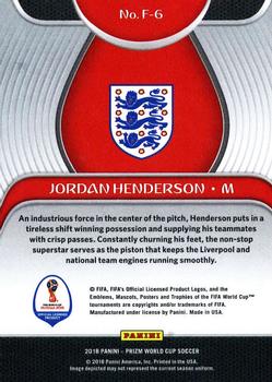 2018 Panini Prizm FIFA World Cup - Fundamentals #F-6 Jordan Henderson Back