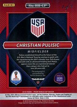 2018 Panini Prizm FIFA World Cup - Road to Russia Autographs Prizms Black #RR-CP Christian Pulisic Back