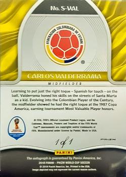 2018 Panini Prizm FIFA World Cup - Signatures Prizms Black #S-VAL Carlos Valderrama Back