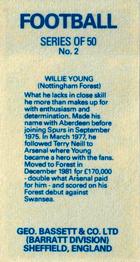 1983-84 Bassett & Co. Soccer #2 Willie Young Back