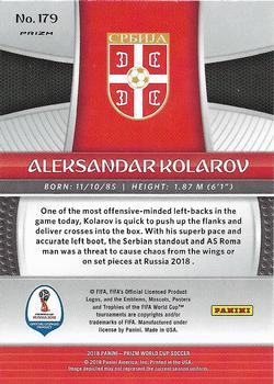 2018 Panini Prizm FIFA World Cup - Black & Gold Wave Prizm #179 Aleksandar Kolarov Back
