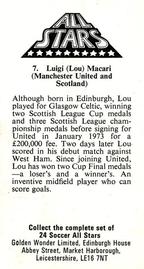 1978 Golden Wonder All-Stars #7 Lou Macari Back