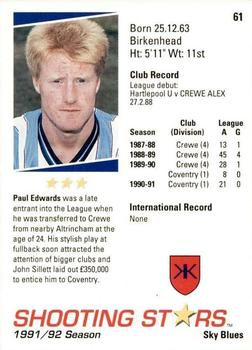 1991-92 Merlin Shooting Stars UK #61 Paul Edwards Back