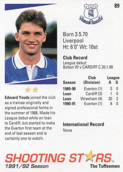 1991-92 Merlin Shooting Stars UK #89 Edward Youds Back