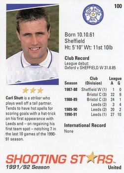 1991-92 Merlin Shooting Stars UK #100 Carl Shutt Back