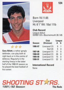 1991-92 Merlin Shooting Stars UK #124 Gary Ablett Back
