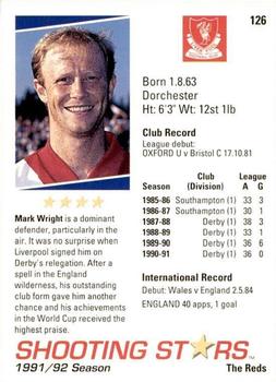 1991-92 Merlin Shooting Stars UK #126 Mark Wright Back